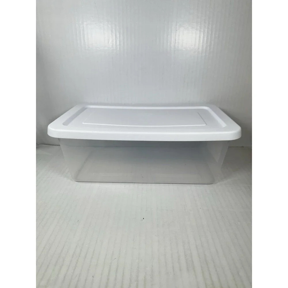 4 PACK Sterilite 6 qt Clear Storage Box Container 4.6